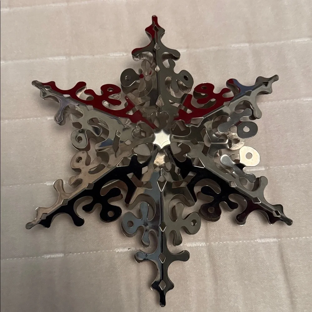 Crate & Barrel Silver Star Tree Topper ✨ NWT